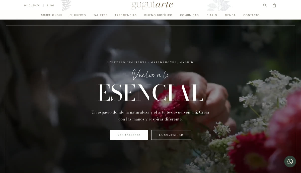 Web de Guguiarte diseñada por Diego Sanz